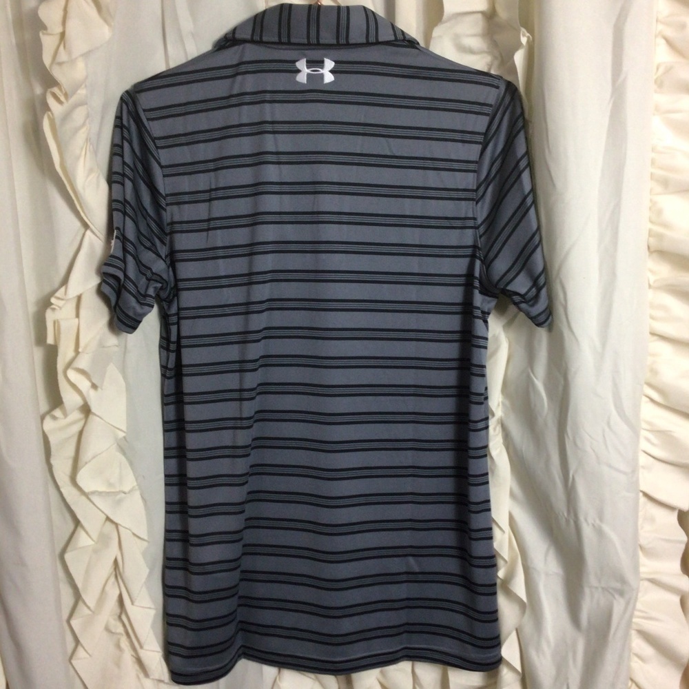 NWT Under Armour Women’s Tech Stripe Polo Gray Small Golf Tennis - Picture 6 of 7